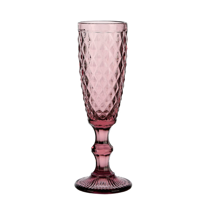 Бокал для шампанского «Diamods» цвет розовый, объем 140мл