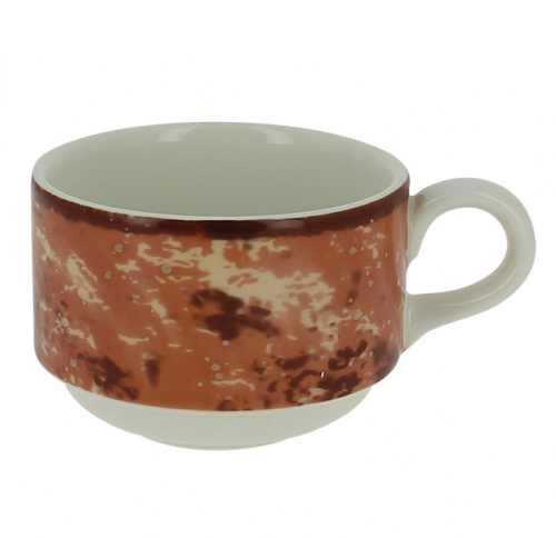 Чашка круглая штабелируемая коричневая RAK Porcelain «Peppery», 230 мл