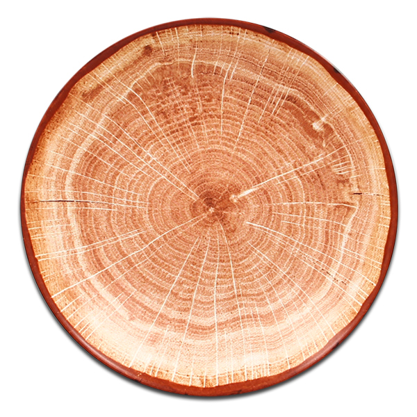 Тарелка "Coupe" круглая глубокая красно-коричневая RAK Porcelain «WoodArt», D=23 см