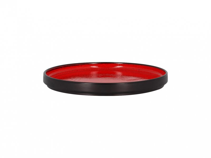 Тарелка с вертикальным бортом d=23см или крышка для тарелки глубокой FRNODP23RD цвет черный/красный RAK Porcelain «Fire»
