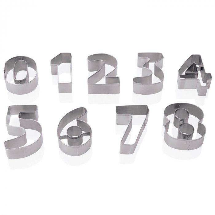 Набор из 9 кондитерских формочек для печенья «Цифры» WAS, L=8 см, H=2,5 см