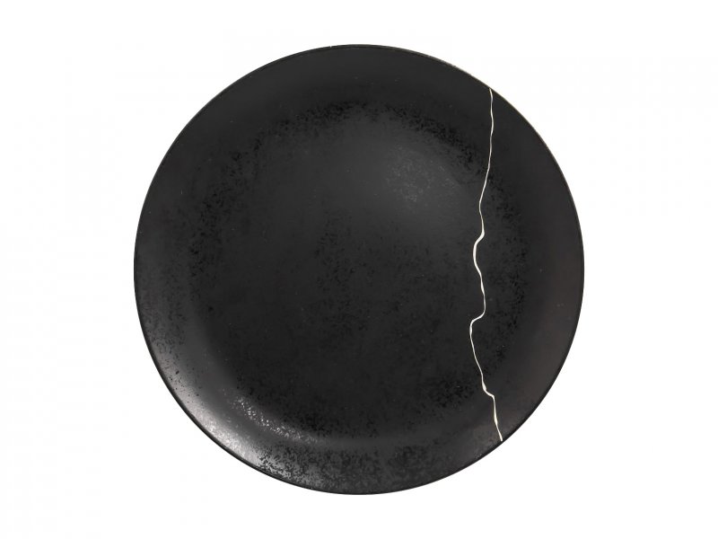 Тарелка "Coupe" круглая d=29см с серебряной полосой  RAK Porcelain «Kntzoo»