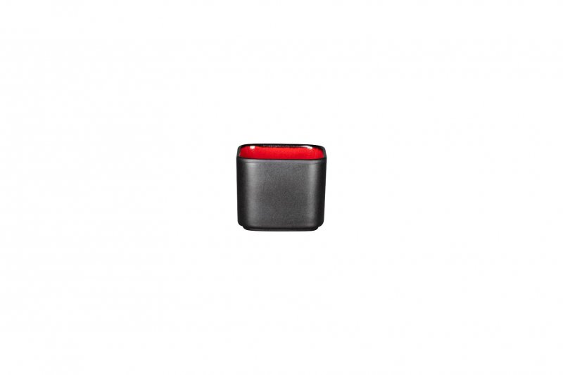 Емкость квадратная или сахарница 8х8 h=6.5см глубокая объем 230мл.цвет черный/красный  RAK Porcelain «Fractal»