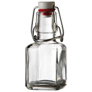 Бутылка с герметичной пробкой 5.4х5.4 h=12.5см объем 100мл. стекло прозрачное. Zieher,Германия Цена за 12шт.