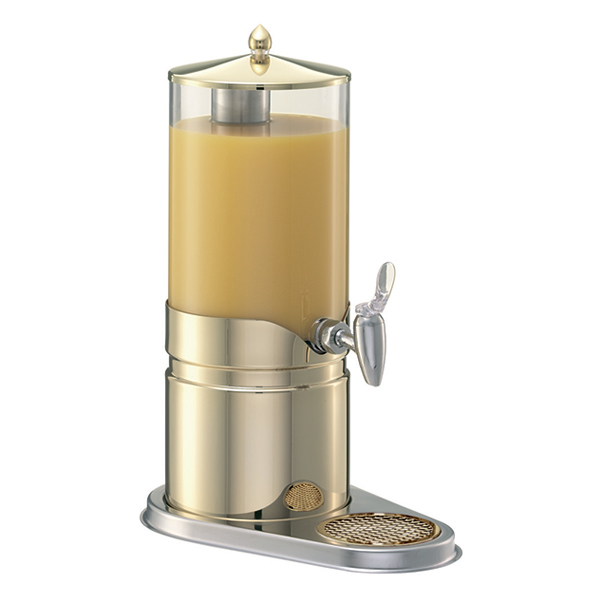 Диспенсер для сока с прозрачной колбой «Gold» Frilich, 5 л, 23,5x37 см, H=49 см