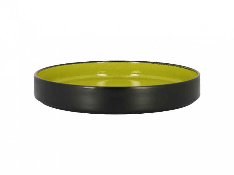 Тарелка с вертикальным бортом глубокая объем 1.4л d=27см h=4см цвет черный/зеленый RAK Porcelain «Fire»