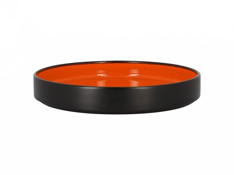 Тарелка с вертикальным бортом глубокая объем 1.4л d=27см h=4см цвет черный/оранжевый RAK Porcelain «Fire»