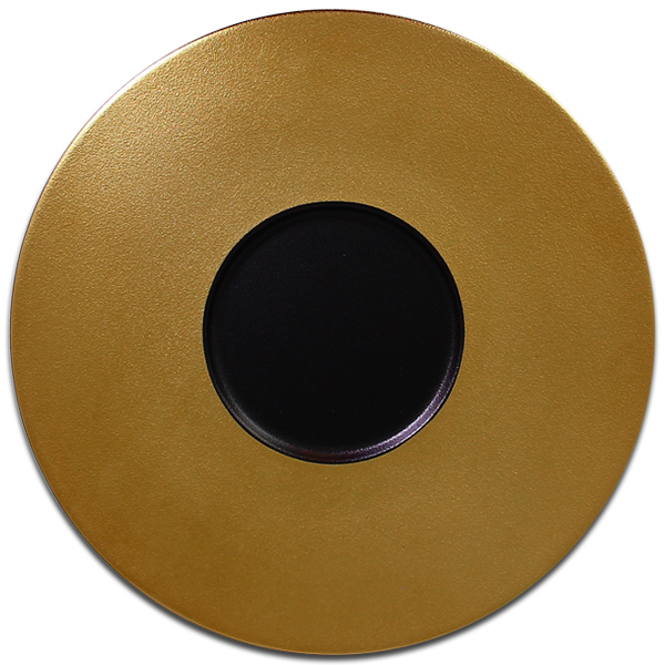 Тарелка круглая плоская с золотым бортом RAK Porcelain «Metalfusion», D=29 см
