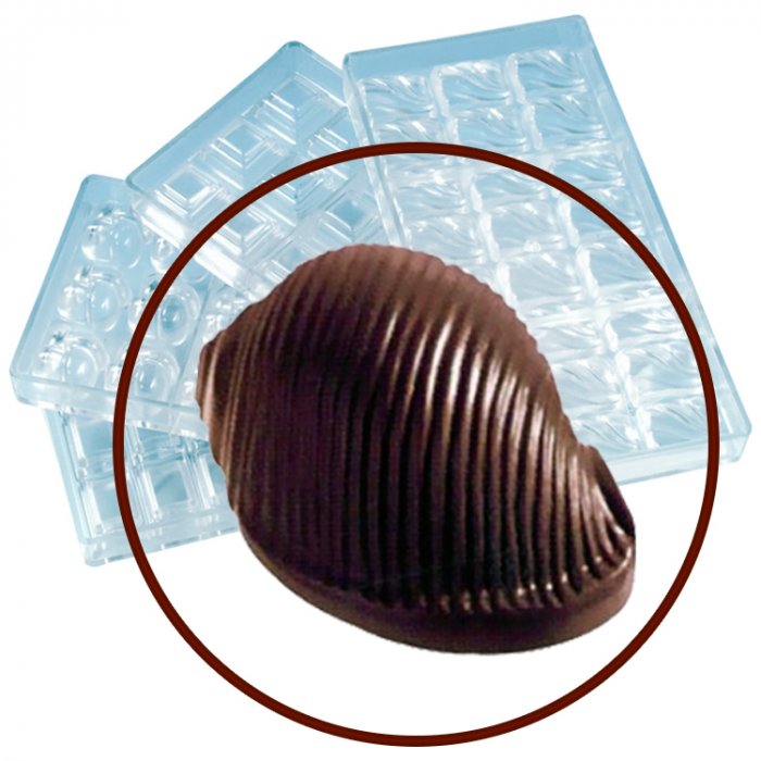 Форма кондитерская для шоколадных конфет «Улитка» из 18 ячеек по 4.2x3.2x1.9 см п/к WAS, 27.5х13.6