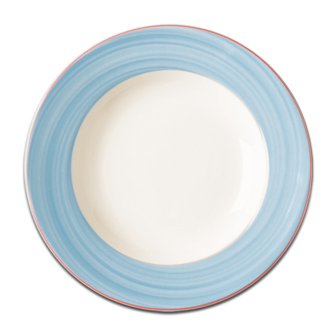 Тарелка круглая с голубым бортом RAK Porcelain «Bahamas 2», D=15 см