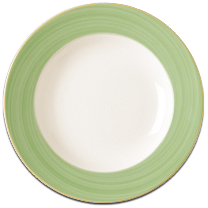Тарелка круглая с зеленым бортом RAK Porcelain «Bahamas 2», D=27 см