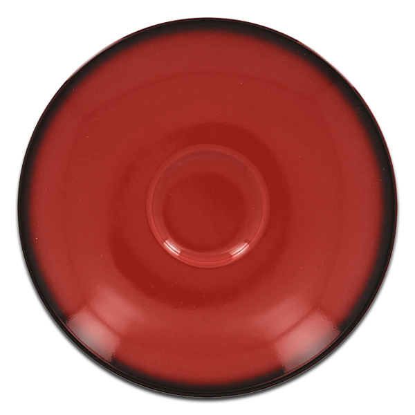Блюдце круглое красное RAK Porcelain «Lea», D=15 см