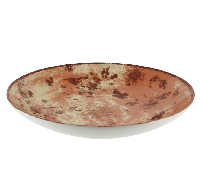 Тарелка «Coupe» круглая глубокая коричневая RAK Porcelain «Peppery», D=30 см
