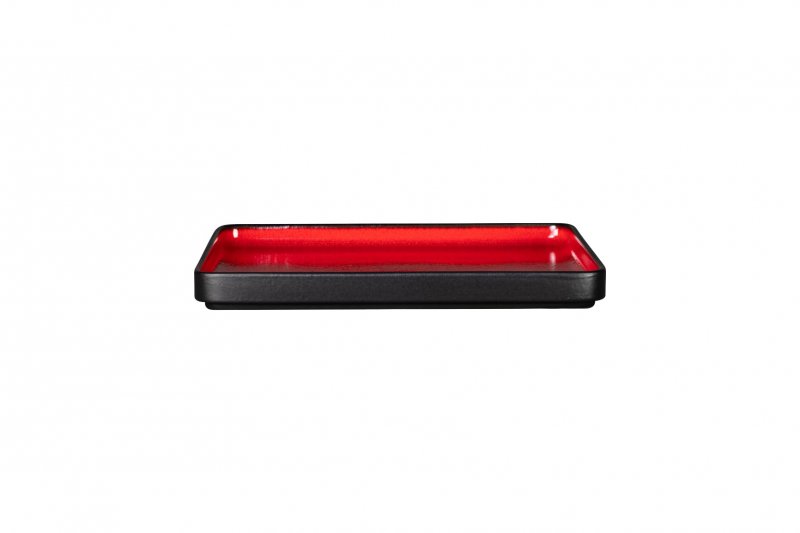 Тарелка квадратная 24х24см или крышка для емкости FRFTSDP24R цвет черный/красный  RAK Porcelain «Fractal»