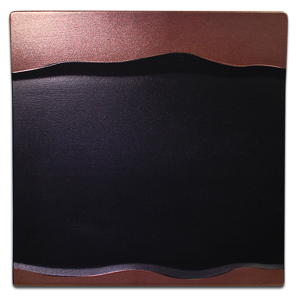Тарелка квадратная плоская с бронзовым бортом RAK Porcelain «Metalfusion», 25x25 см