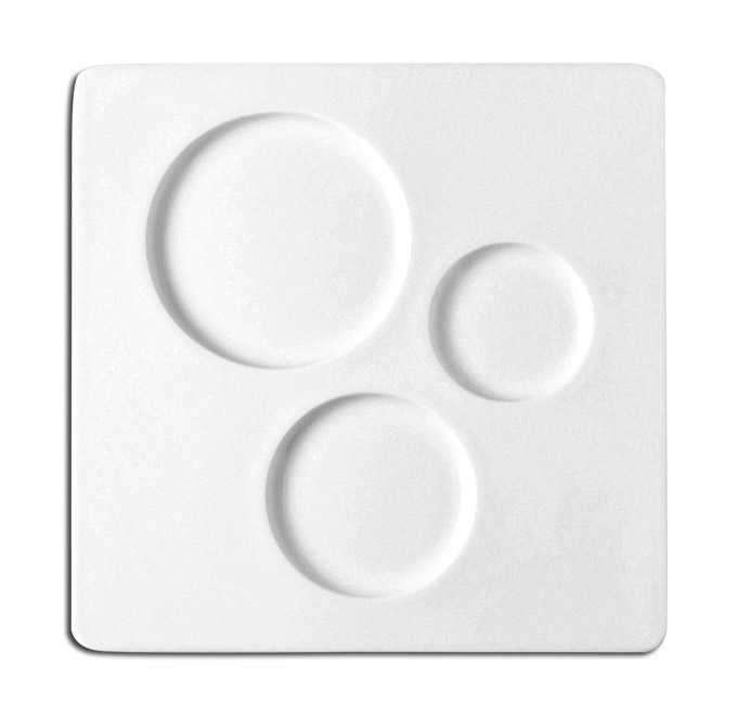 Тарелка «Chives» квадратная с 3-мя выемками RAK Porcelain «AllSpice», 30x30 см