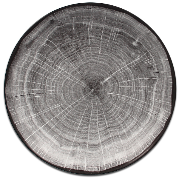 Тарелка круглая глубокая серая RAK Porcelain «WoodArt», D=26 см