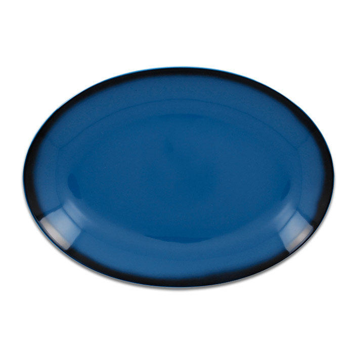 Тарелка овальная плоская синяя RAK Porcelain «Lea», 26x19 см