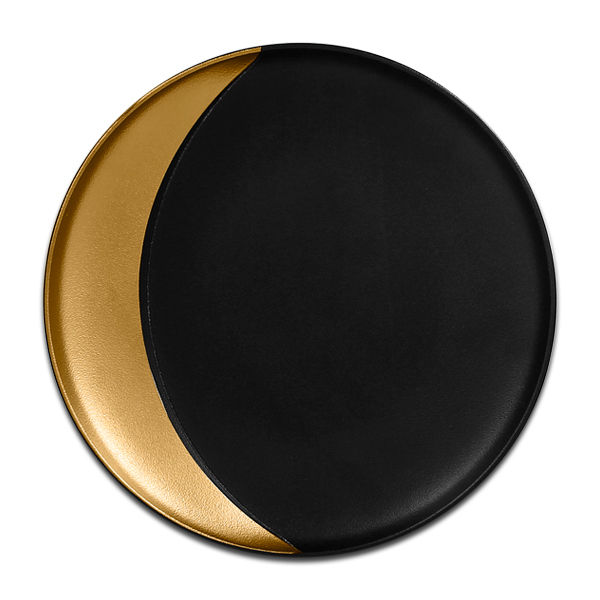 Тарелка круглая глубокая с золотым бортом RAK Porcelain «Metalfusion», D=24 см
