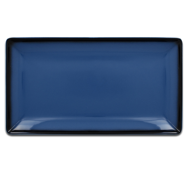 Тарелка прямоугольная плоская синяя RAK Porcelain «Lea», 33x18 см