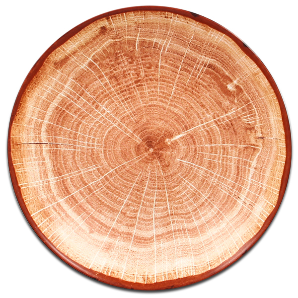 Тарелка круглая глубокая красно-коричневая RAK Porcelain «WoodArt», D=26 см