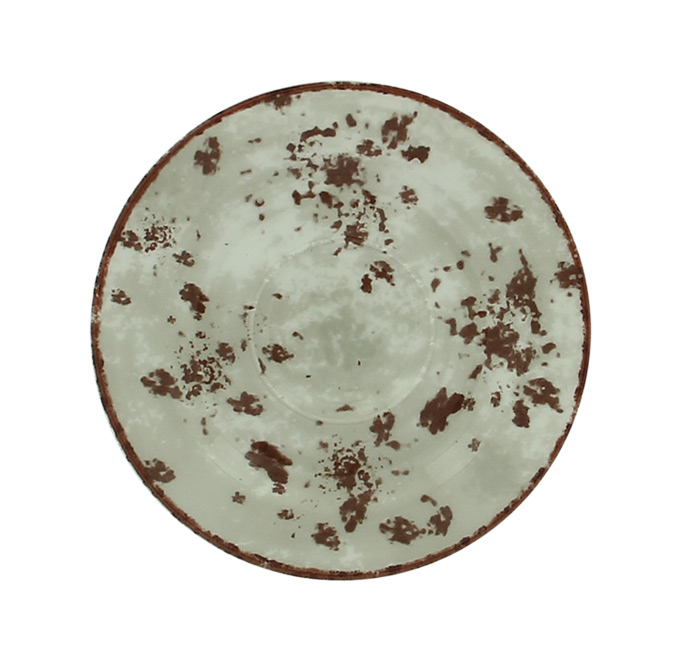 Блюдце круглое серое RAK Porcelain «Peppery», D=13 см