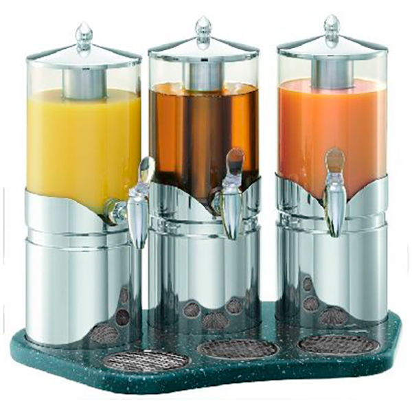 Диспенсер тройной для сока с прозрачными колбами Frilich, 3x2,5 л, 34x55,5 см, H=42,5 см