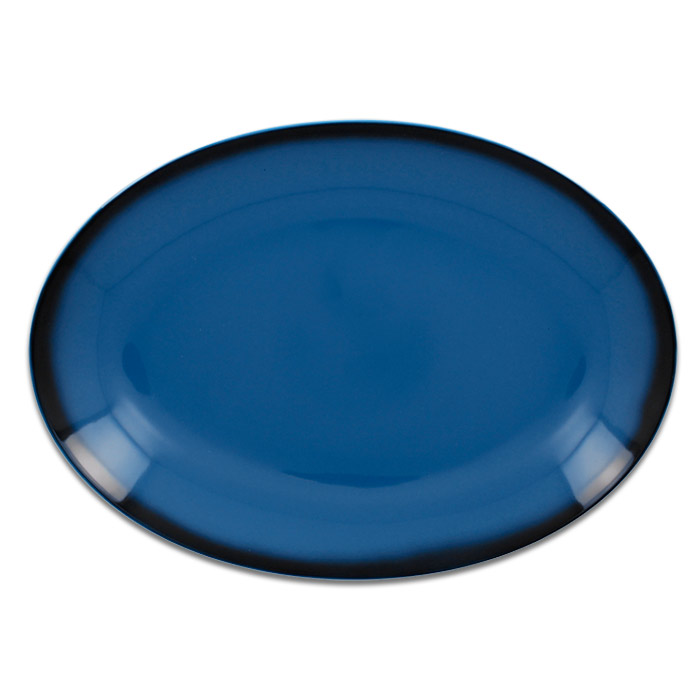 Тарелка овальная плоская синяя RAK Porcelain «Lea», 32x23 см