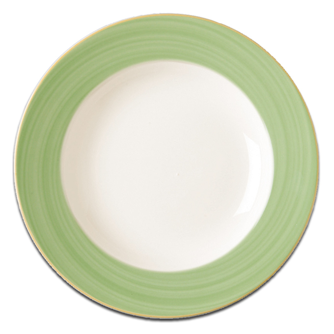 Тарелка круглая с зеленым бортом RAK Porcelain «Bahamas 2», D=21 см