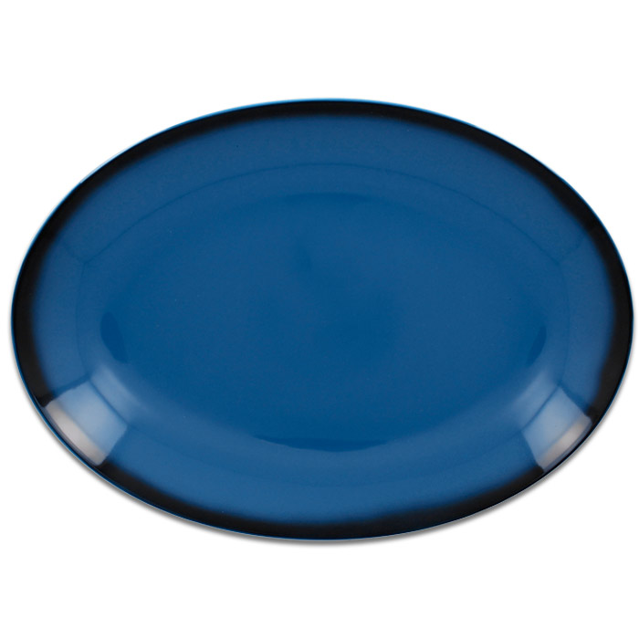 Тарелка овальная плоская синяя RAK Porcelain «Lea», 36x27 см