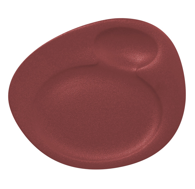Тарелка для подачи с 2 зонами RAK Porcelain «NeoFusion Magma», 32x26,5 см