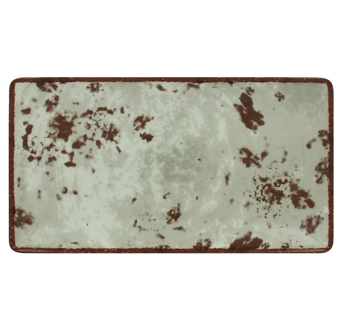Тарелка прямоугольная плоская серая RAK Porcelain «Peppery», 33x18 см