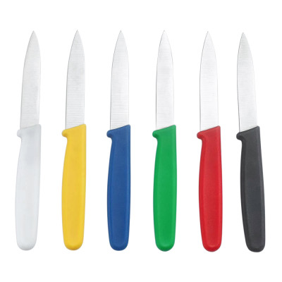 Нож кухонный для чистки овощей , L=8см., нерж.сталь, ручка-пластик (цвет зелёный), Henry Fo