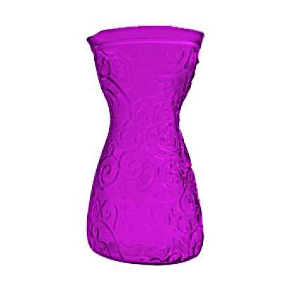 Емкость для интерьера (или ваза), h=22см., 1л., стекло, цвет пурпурный