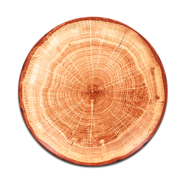 Тарелка "Coupe" круглая плоская красно-коричневая RAK Porcelain «WoodArt», D=15 см