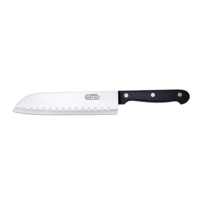  Нож кухонный поварской "Santoku", L=17.5см., лезвие- нерж.сталь,ручка- пластик, Gerus