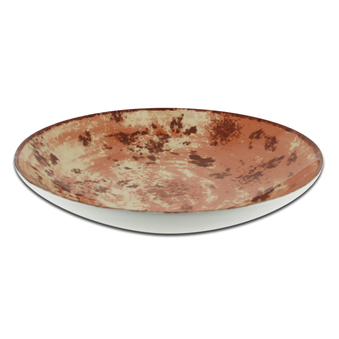 Тарелка «Coupe» круглая глубокая коричневая RAK Porcelain «Peppery», D=26 см
