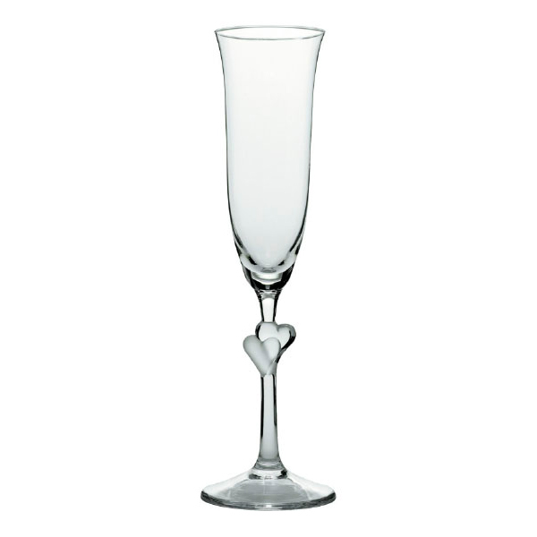 Бокал для шампанского с бесцветными сердечками h=242мм объем 175мл Stolzle «LAmour»