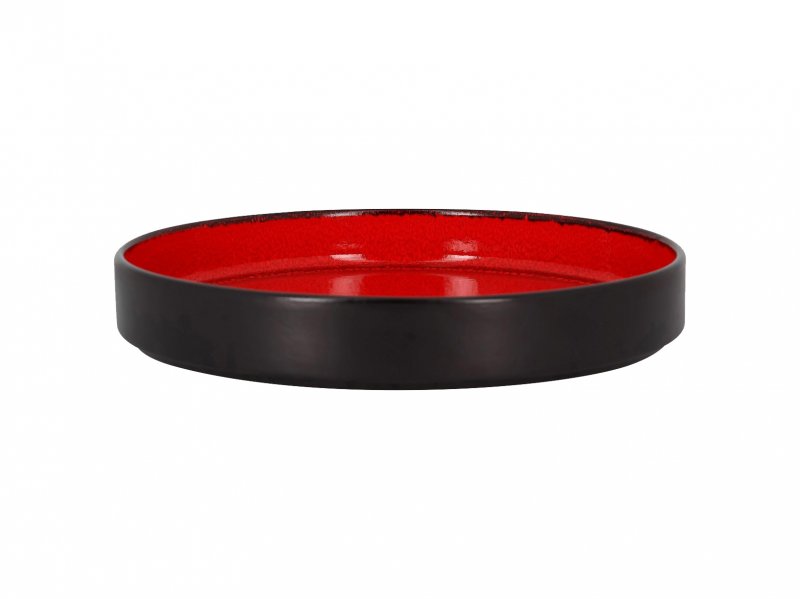 Тарелка с вертикальным бортом глубокая объем 1.4л d=27см h=4см цвет черный/красный RAK Porcelain «Fire»