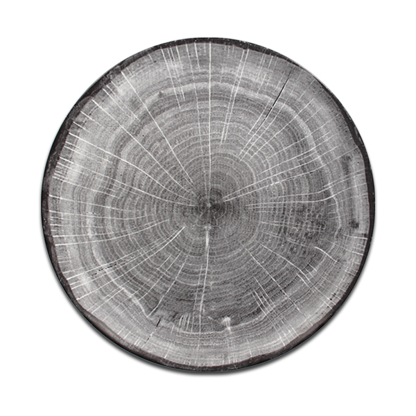Тарелка "Coupe" круглая плоская серая RAK Porcelain «WoodArt», D=15 см
