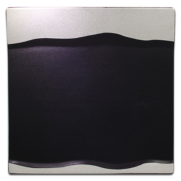 Тарелка квадратная плоская с серебряным бортом RAK Porcelain «Metalfusion», 25x25 см