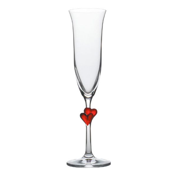 Бокал для шампанского с красными сердечками h=242мм объем 175мл Stolzle «LAmour»