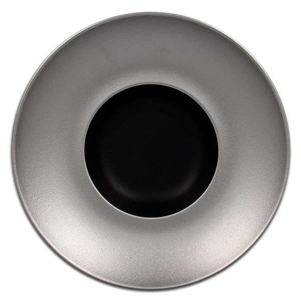 Тарелка "Gourmet" с серебряным бортом RAK Porcelain «Metalfusion», D=26 см