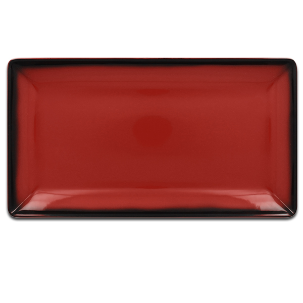 Тарелка прямоугольная плоская красная RAK Porcelain «Lea», 33x18 см