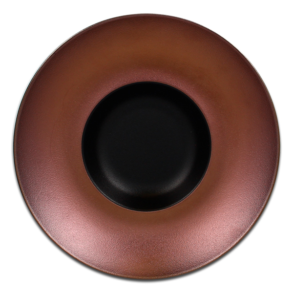 Тарелка "Gourmet" с бронзовым бортом RAK Porcelain «Metalfusion», D=26 см