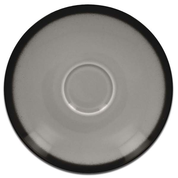 Блюдце круглое серое RAK Porcelain «Lea», D=17 см