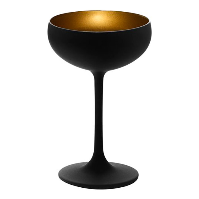Бокал для шампанского снаружи черный внутри золотой h=147мм объем 230мл Stolzle «Elements»