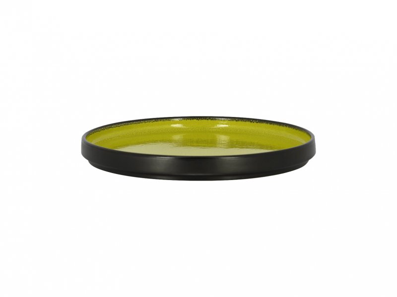 Тарелка с вертикальным бортом d=23см или крышка для тарелки глубокой FRNODP23GR цвет черный/зеленый RAK Porcelain «Fire»