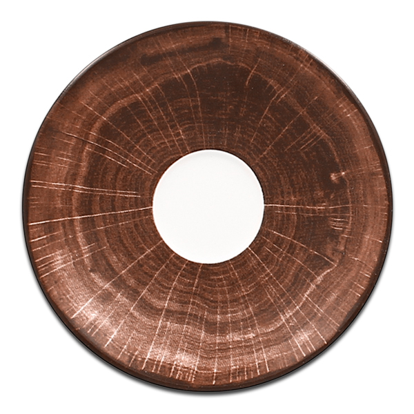 Блюдце круглое темно-коричневое RAK Porcelain «WoodArt», D=15 см