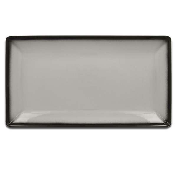 Тарелка прямоугольная плоская серая RAK Porcelain «Lea», 33x18 см